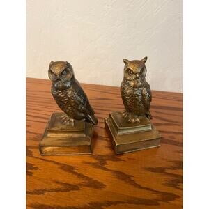 Brass owl bookends
